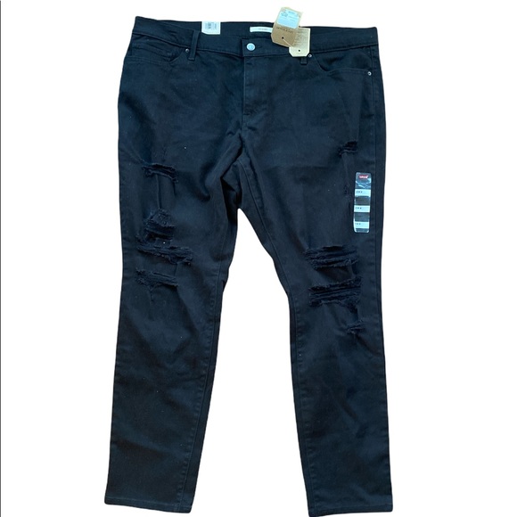 NWT Levi's Women's Plus Size 711 Skinny Jeans black distressed 20W - Picture 7 of 10